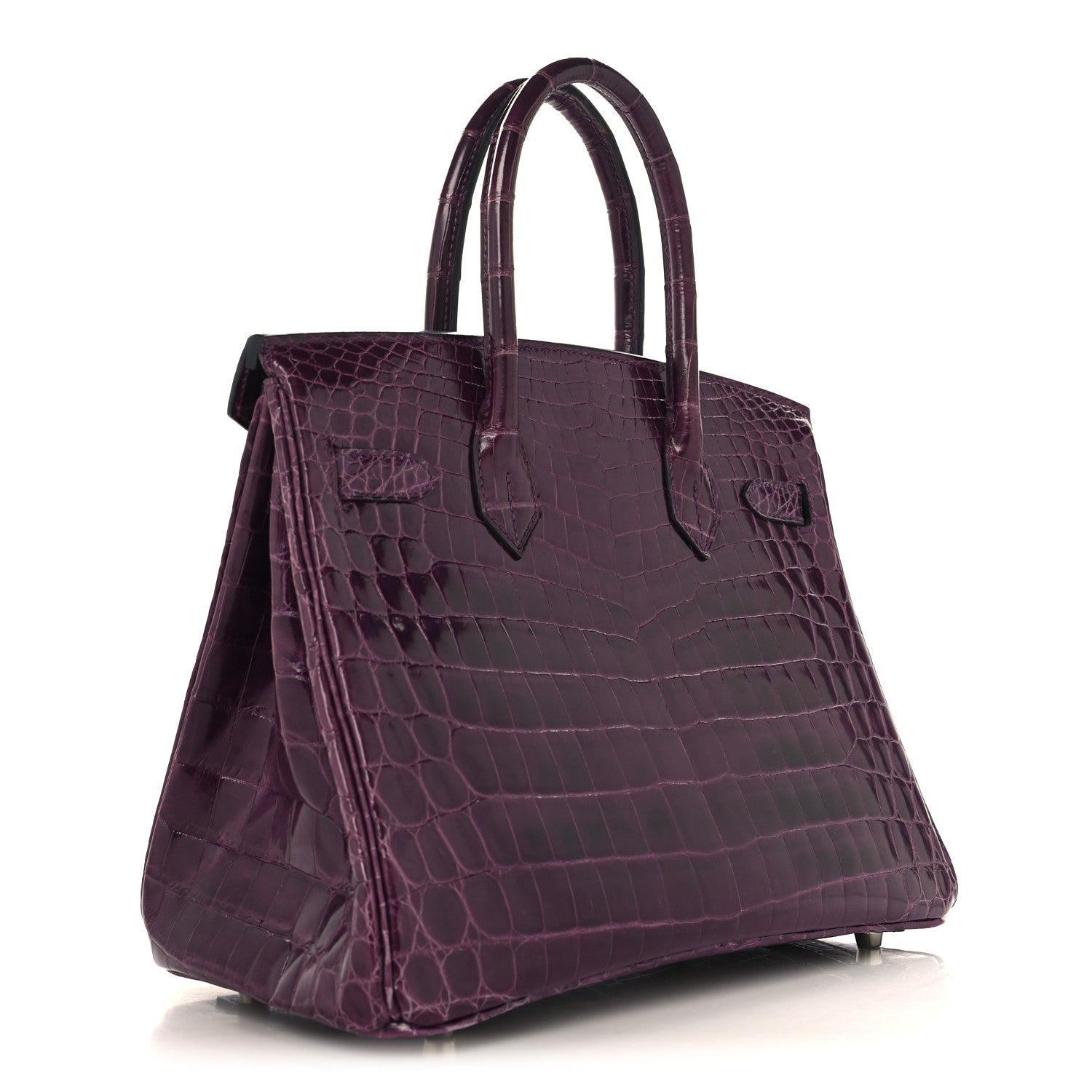 Hermes Shiny Niloticus Crocodile Birkin 30 Amethyst 3 of 14