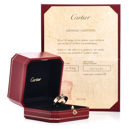Cartier 18K Yellow Gold 3 Diamond 5.5mm LOVE Ring 58 8.5 5 of 5