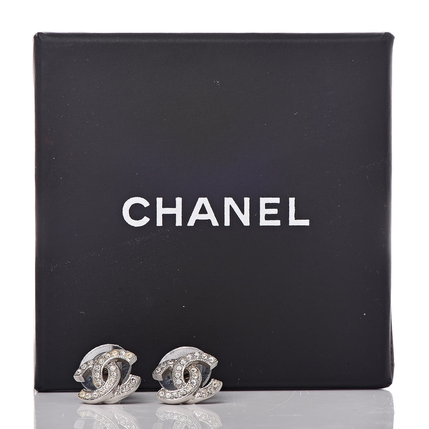 Crystal CC Earrings Silver