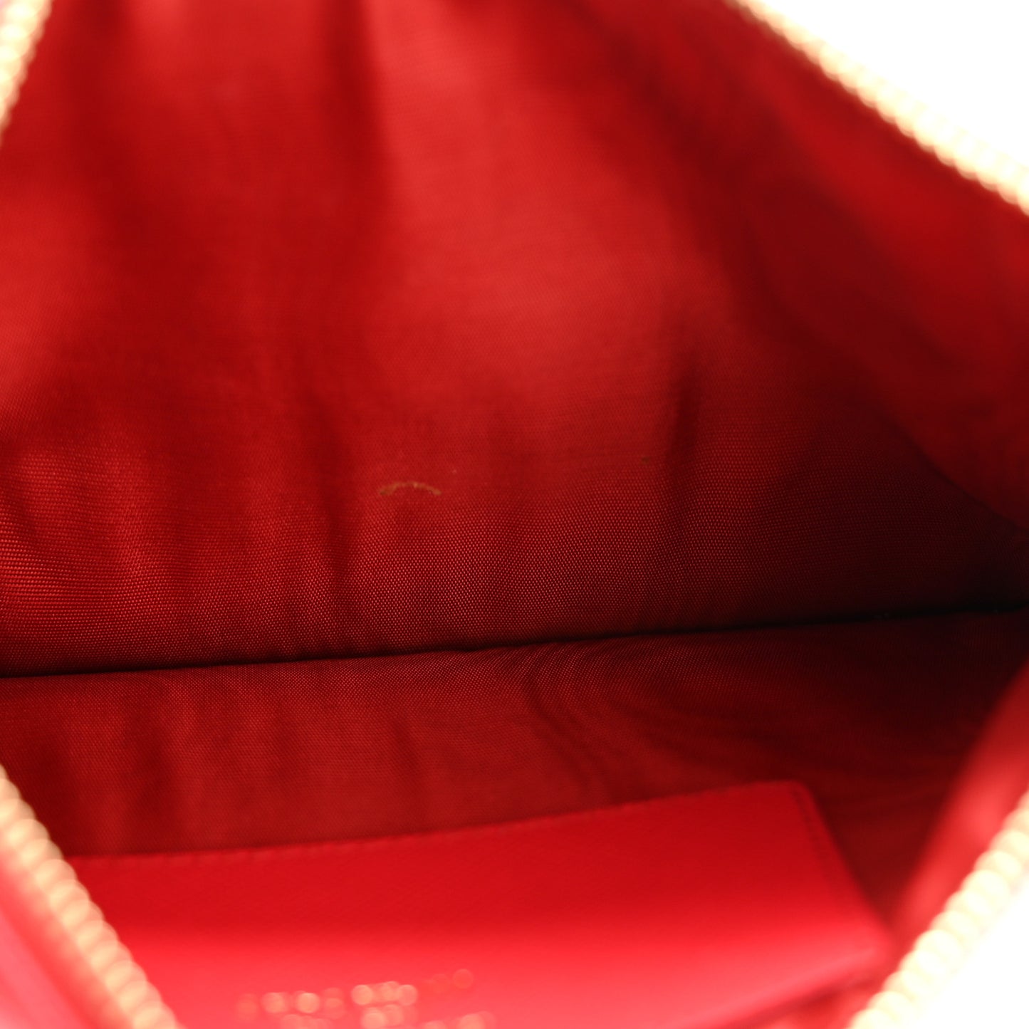 Printed Calfskin Vara Bow Wristlet Clutch Red