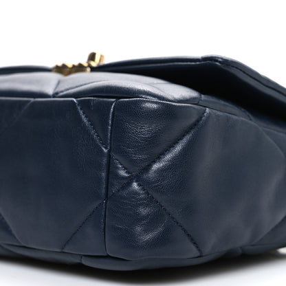 Chanel Lambskin Quilted Medium Chanel 19 Flap Navy Blue 10 of 10