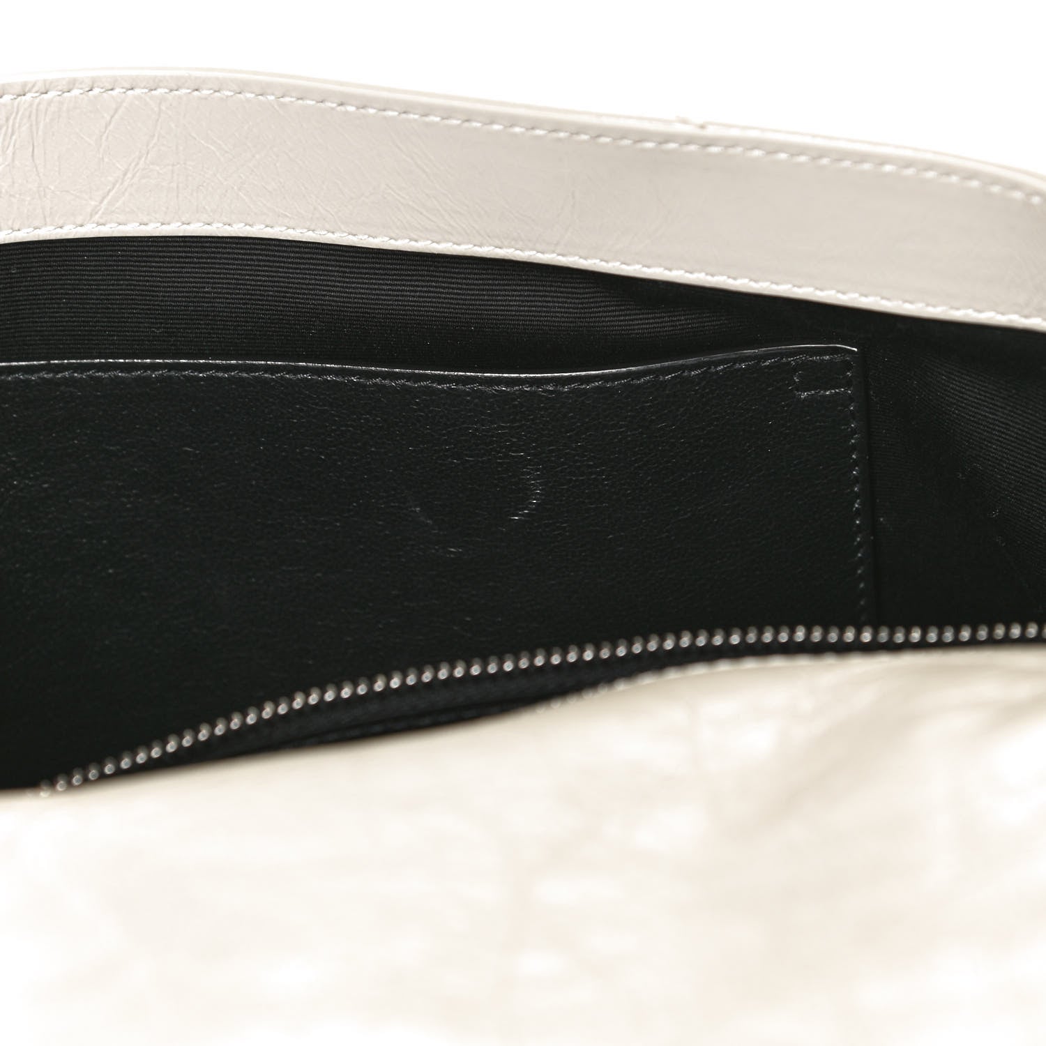 Saint Laurent Crinkled Calfskin Matelasse Monogram Medium Niki Chain Satchel Crema Soft 12 of 12