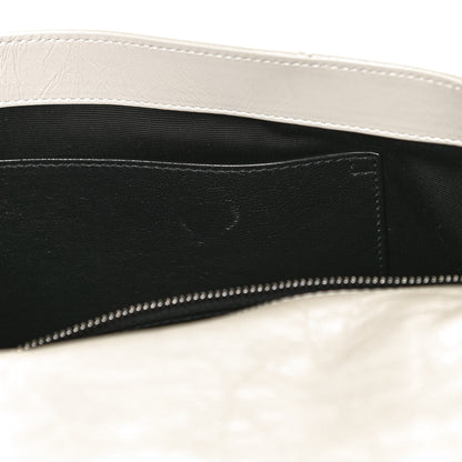 Saint Laurent Crinkled Calfskin Matelasse Monogram Medium Niki Chain Satchel Crema Soft 12 of 12