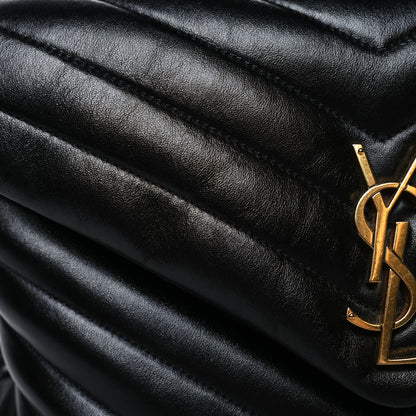 Saint Laurent Calfskin Y Quilted Monogram Medium Loulou Chain Satchel Black 12 of 14