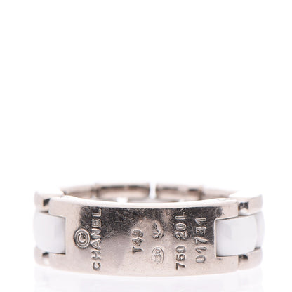 Chanel 18K White Gold Ceramic Medium Ultra Ring 49 5 White 4 of 4