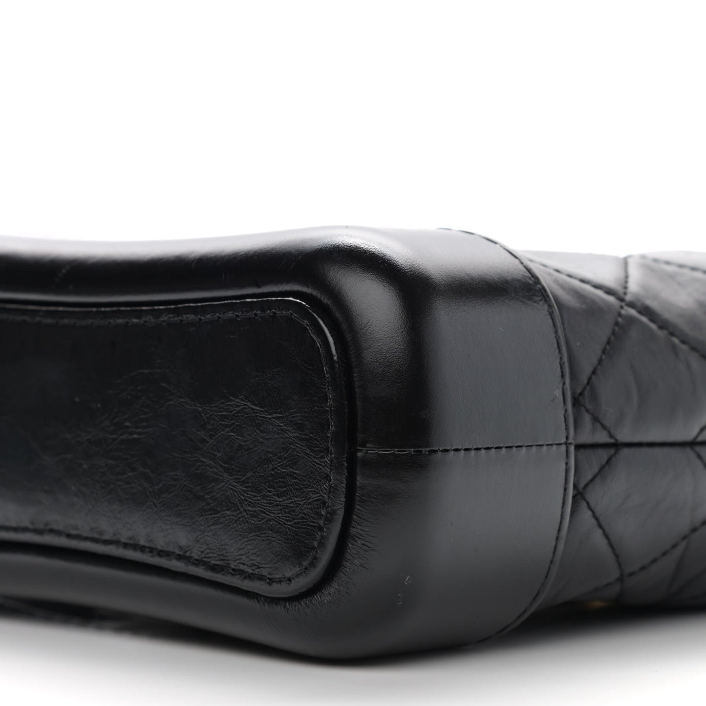 Aged Calfskin Quilted Small Gabrielle Hobo Black