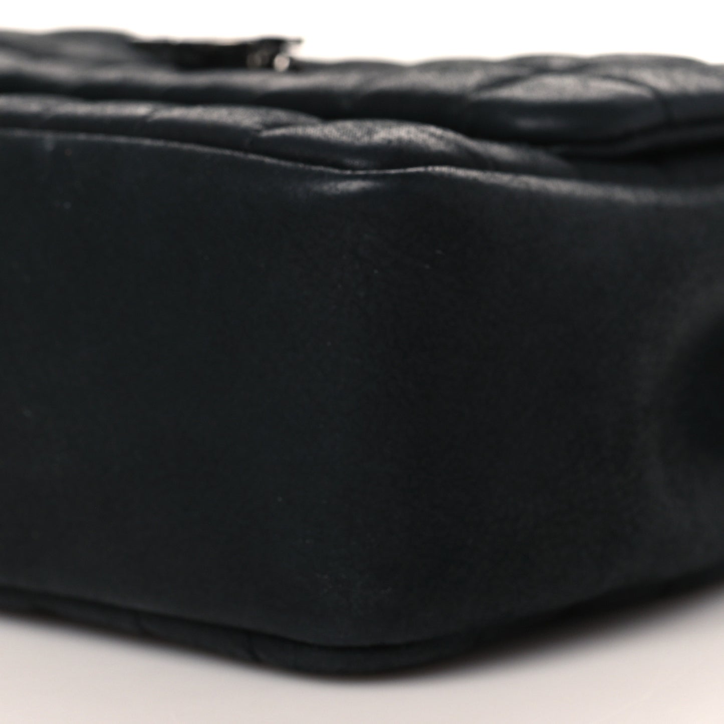 Iridescent Calfskin Square Quilted Mini Flap Black