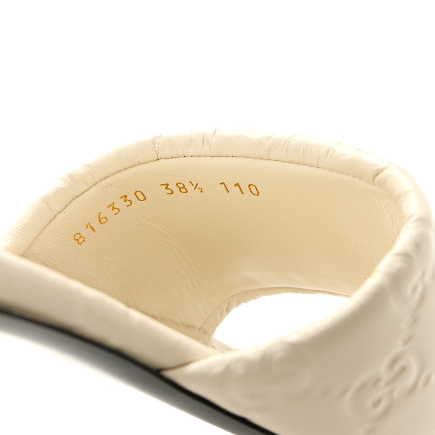 Gucci Nappa Double GG Flat Slide Sandals 38.5 New Ivoire 9 of 10