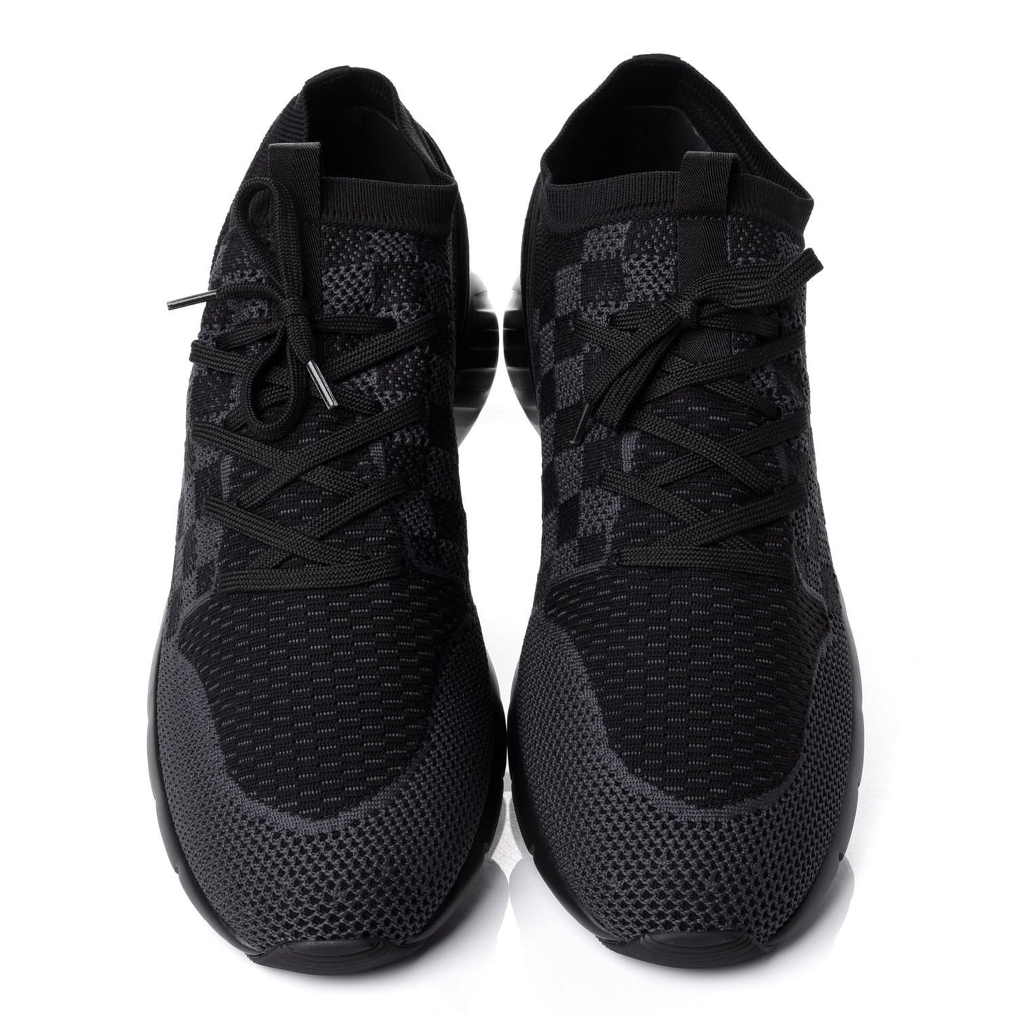 Knit Damier Fastlane Sneakers 10.5 Graphite