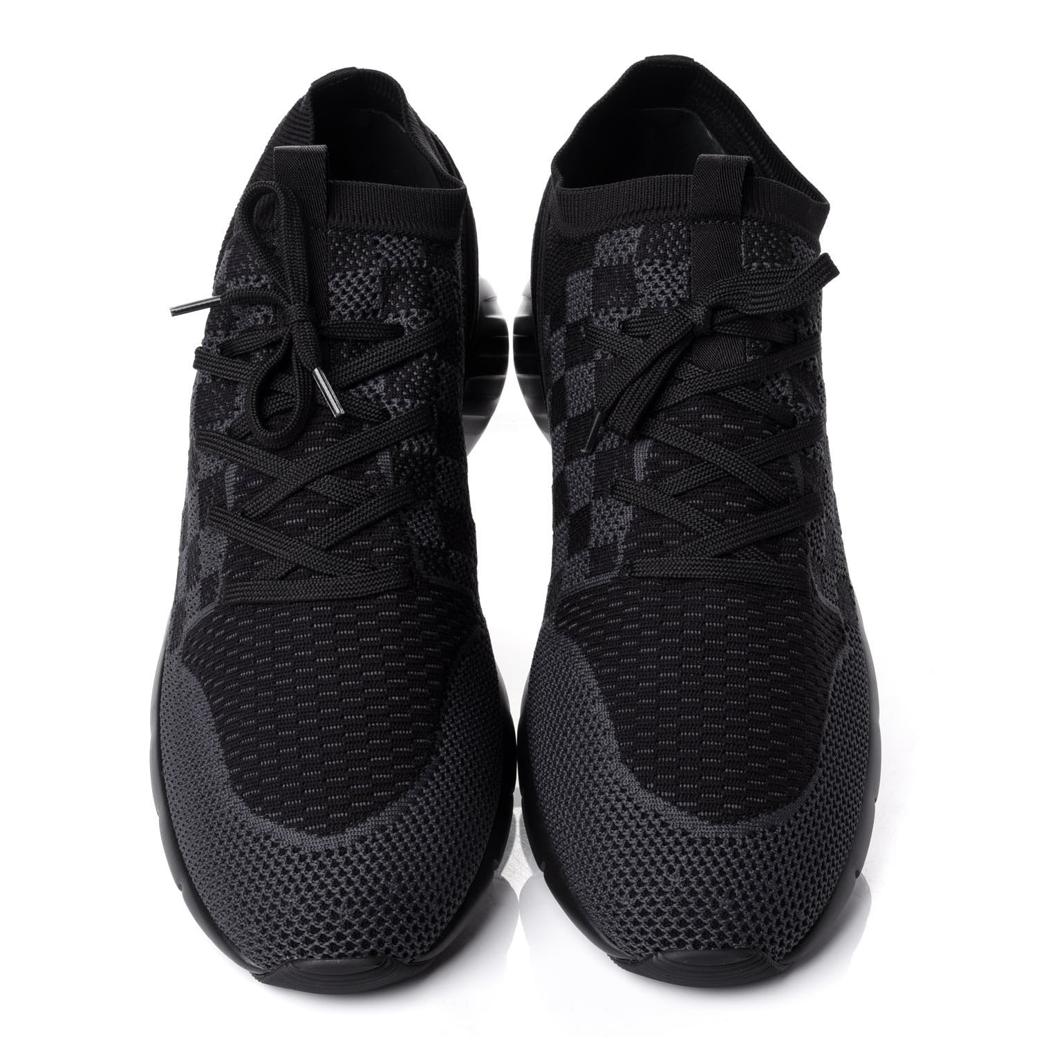 Louis Vuitton Knit Damier Fastlane Sneakers 10.5 Graphite 5 of 11