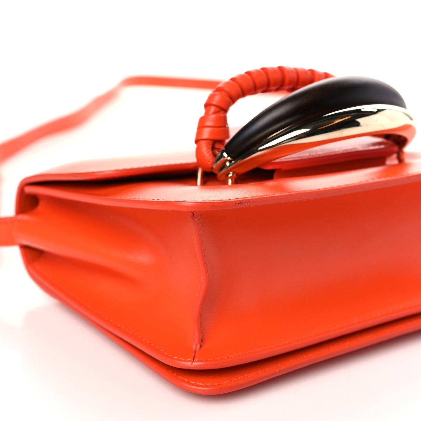 Calfskin Kattie Shoulder Bag Rusted Orange