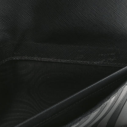 Prada Saffiano Large Zip Around Travel Wallet Black 12 of 13