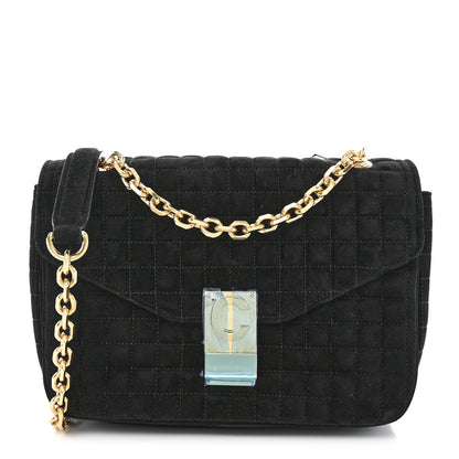 Celine Suede Quilted Medium C Bag Black 1 of 11
