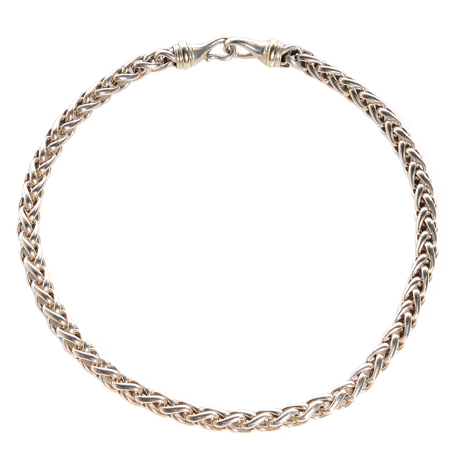 David Yurman 14K Yellow Gold Sterling Silver Wheat Chain Necklace 1 of 5