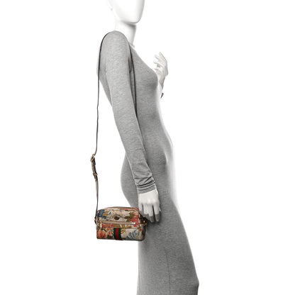 Gucci GG Supreme Monogram Water Flora Web Mini Ophidia Shoulder Bag Beige White Multicolor 2 of 9
