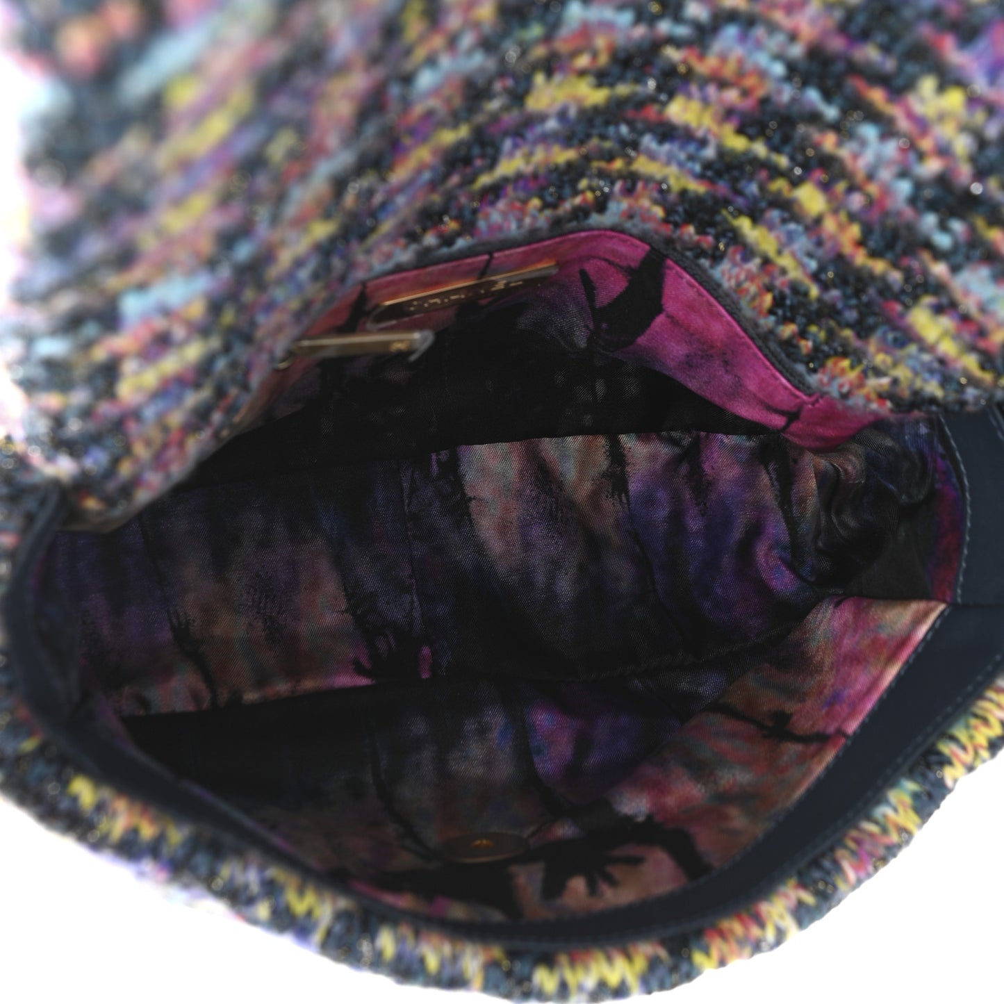 Tweed Quilted Medium Chanel 19 Flap Dark Multicolor