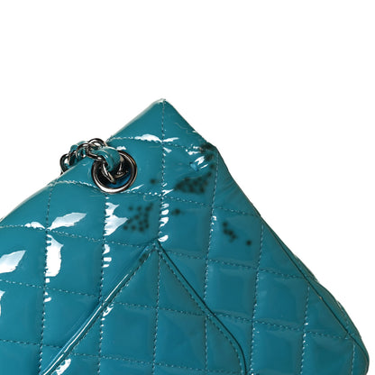 Chanel Patent Quilted Medium Double Flap Turquoise 11 of 12
