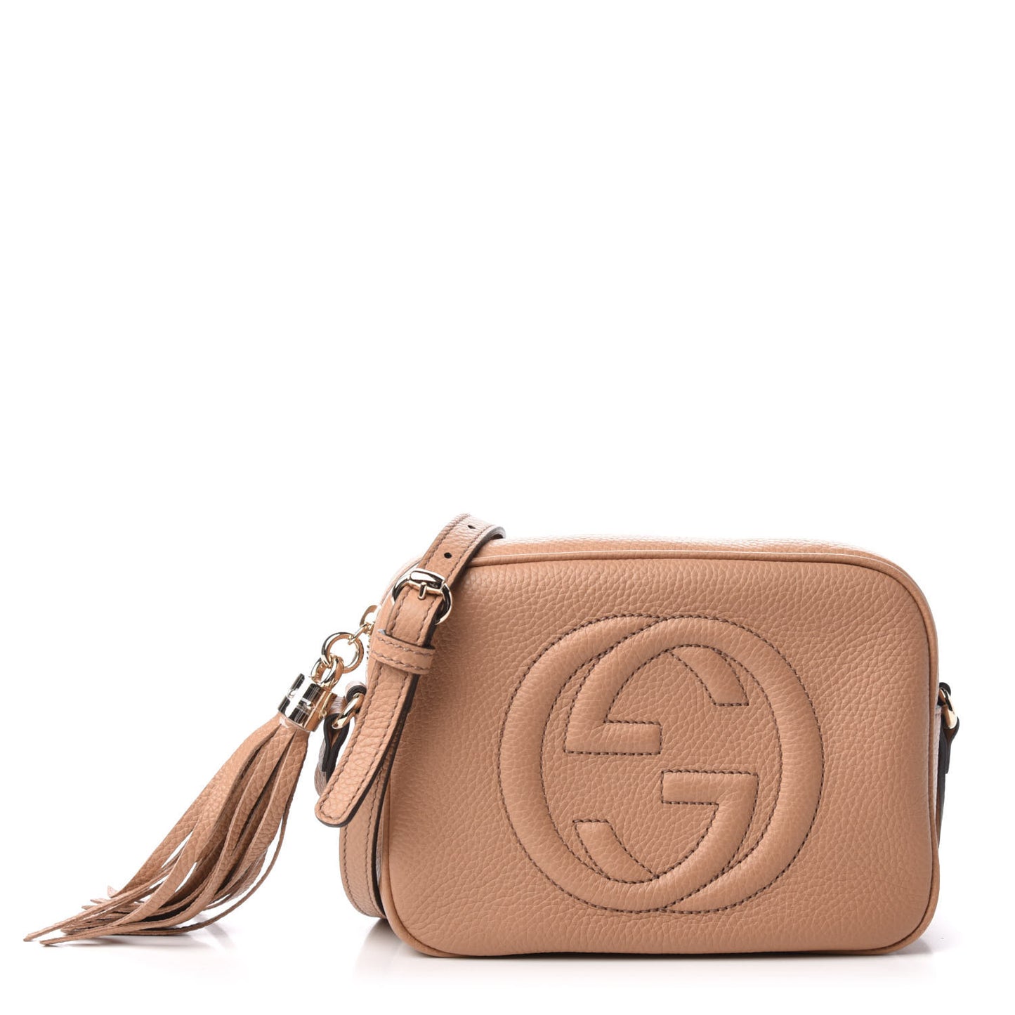 Pebbled Calfskin Small Soho Disco Bag Rose Beige