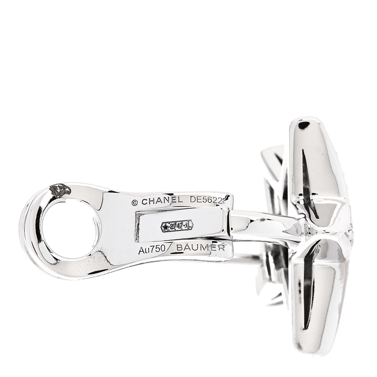 Chanel 18K White Gold Diamond Medium Comete Geode Earrings 4 of 5