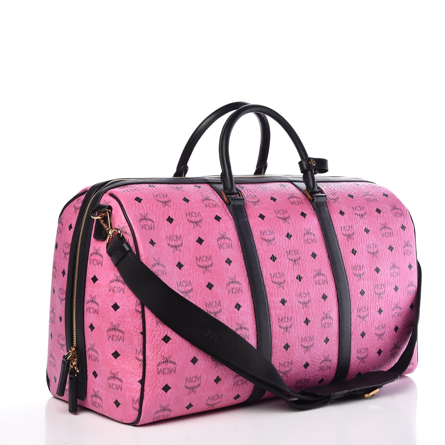 MCM Visetos Medium Traveler Weekender Bag Pink 4 of 8