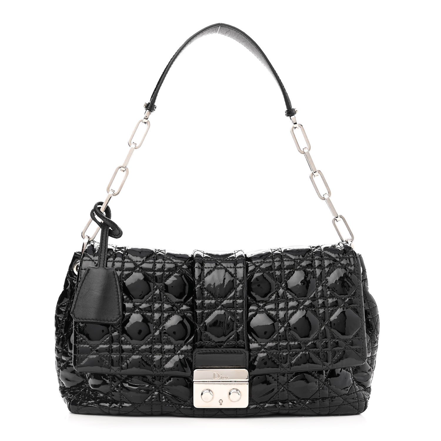 Christian Dior Patent Cannage New Lock Flap Black 1 of 19