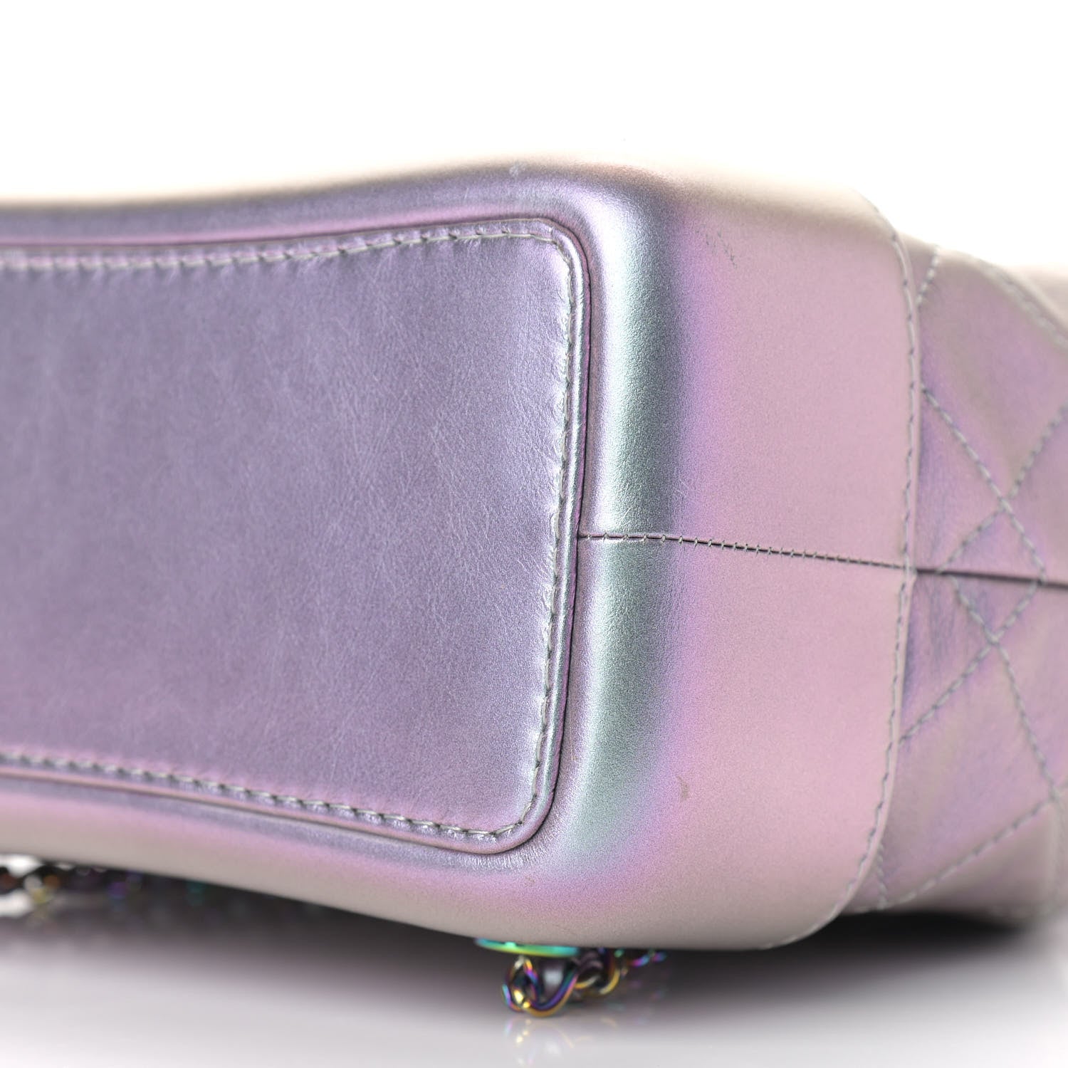 Chanel Iridescent Lambskin Calfskin Small Quilted Gabrielle Backpack Light Purple 9 of 11