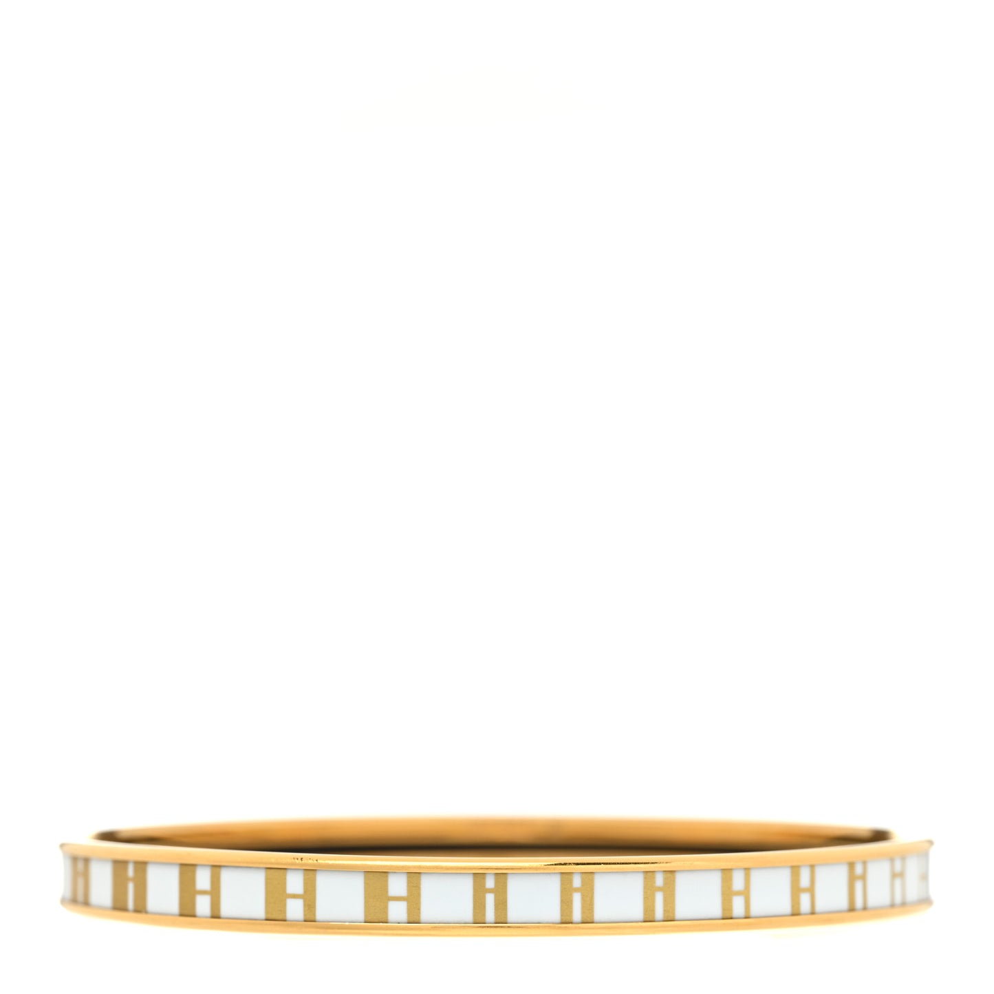 Printed Enamel Extra Narrow OP'H Bracelet 62 Jaune D'Or White
