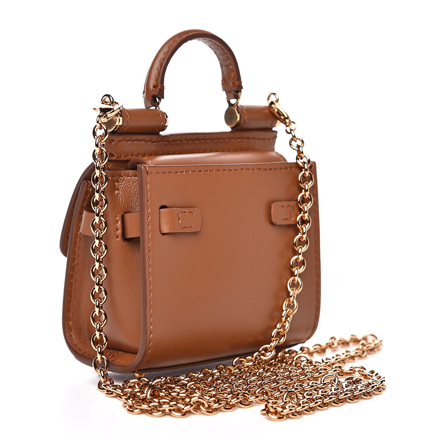 Dolce & Gabbana Calfskin Micro 58 Miss Sicily Satchel Brown 3 of 11