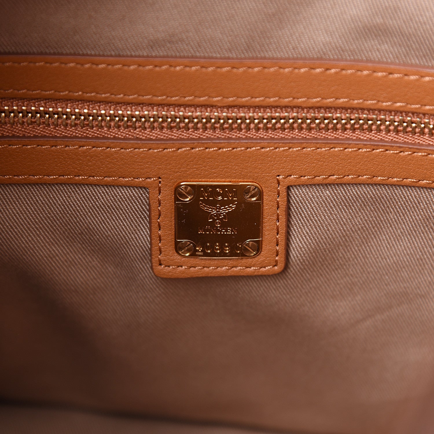 MCM Calfskin Ottomar Essential Drawstring Bag Cognac 5 of 9