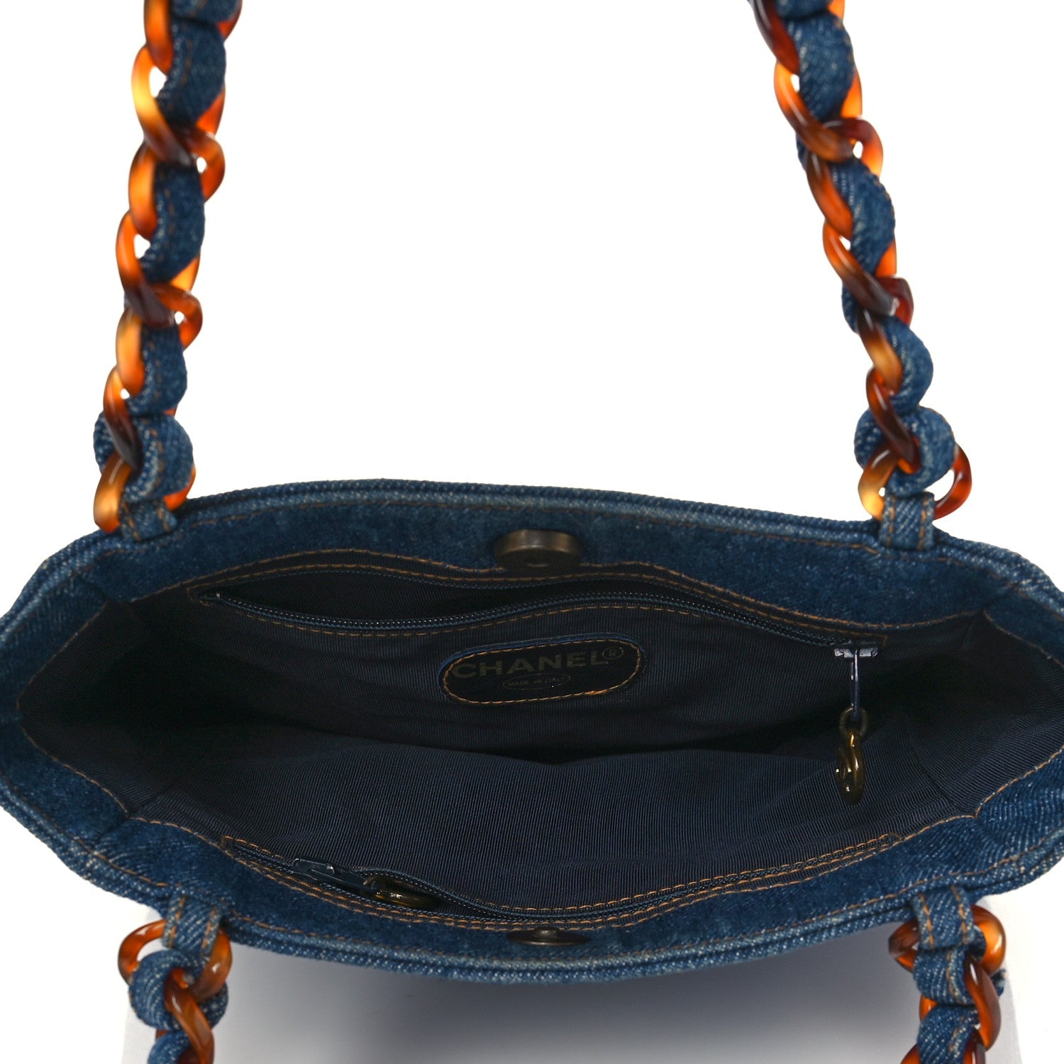 Chanel Denim Tortoise Timeless CC Tote Blue 5 of 10