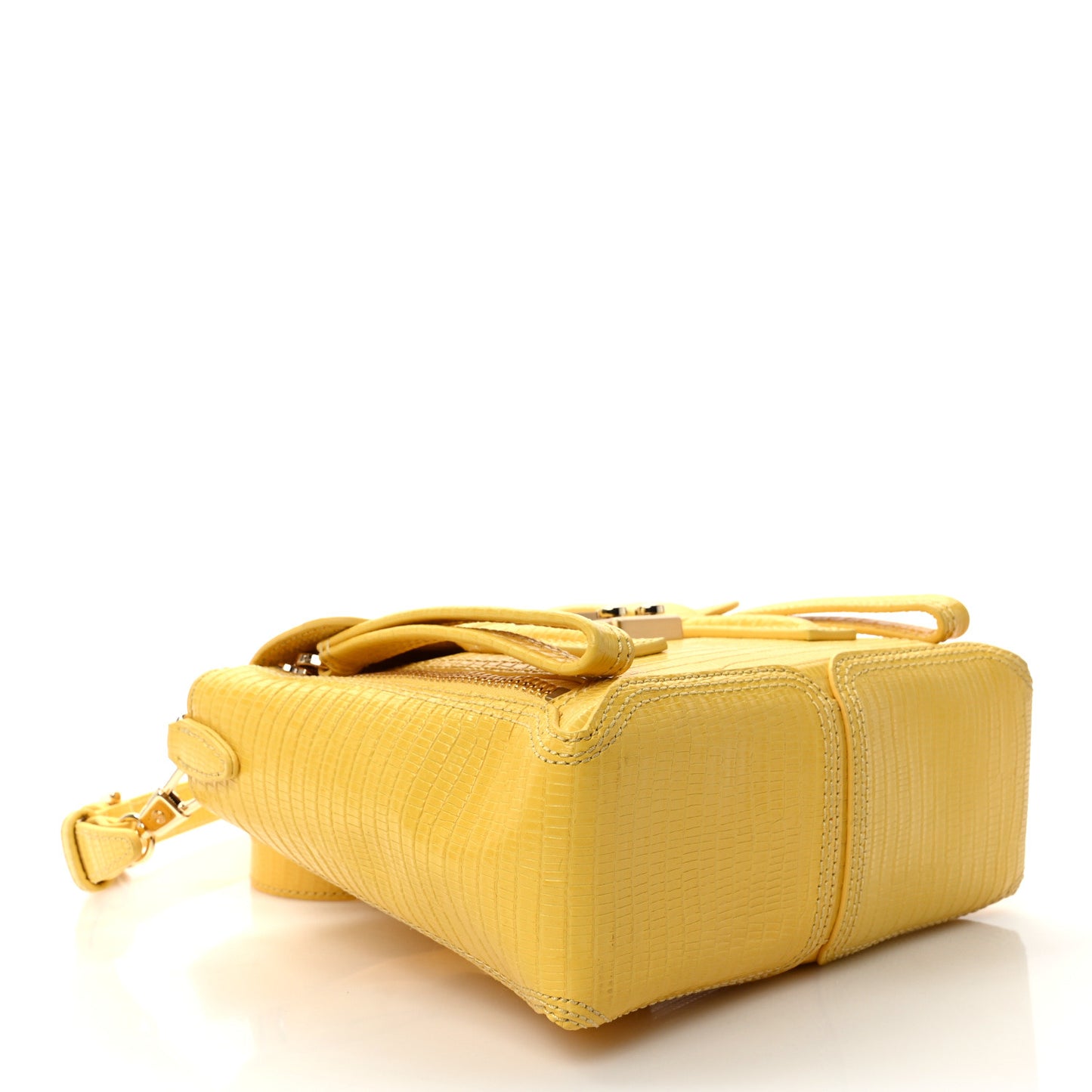 Lizard Embossed Calfskin Mini Pashli Satchel Sunshine