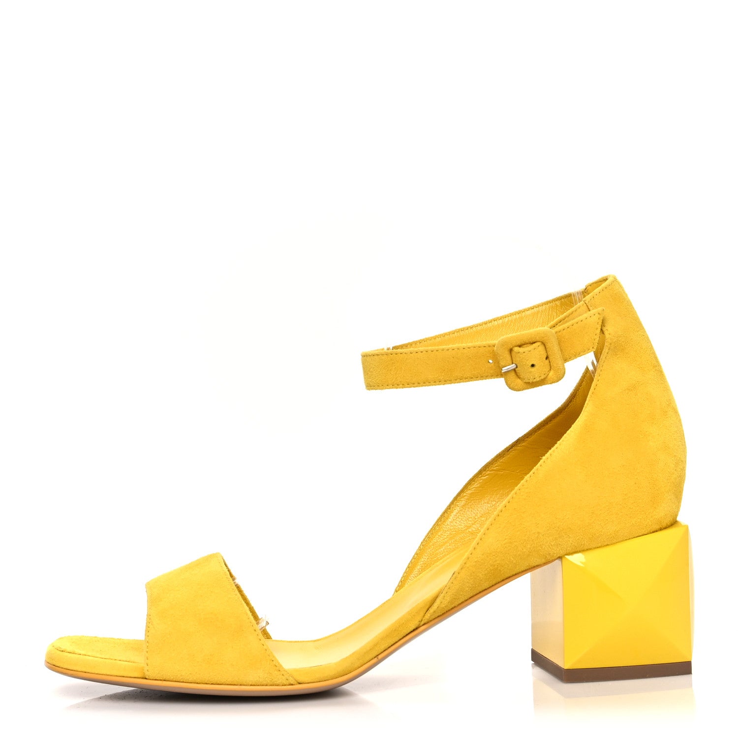 Hermes Suede Goatskin Choc Sandals 41 Yellow 1 of 8