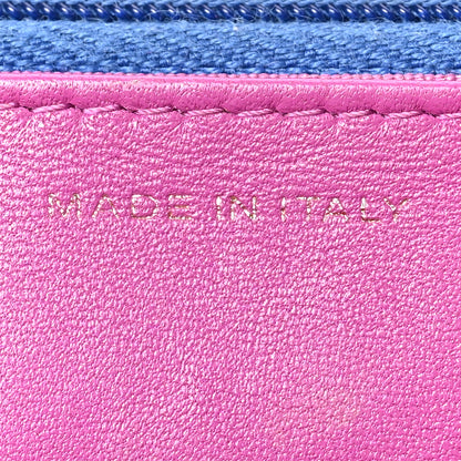 Chanel Lambskin Quilted Wallet On Chain WOC Dark Blue Pink 8 of 10