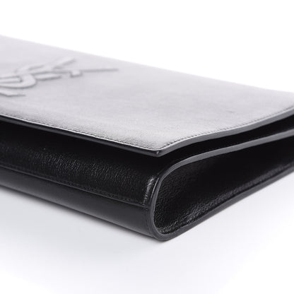 Saint Laurent Calfskin Monogram Large Belle De Jour Clutch Black 8 of 9