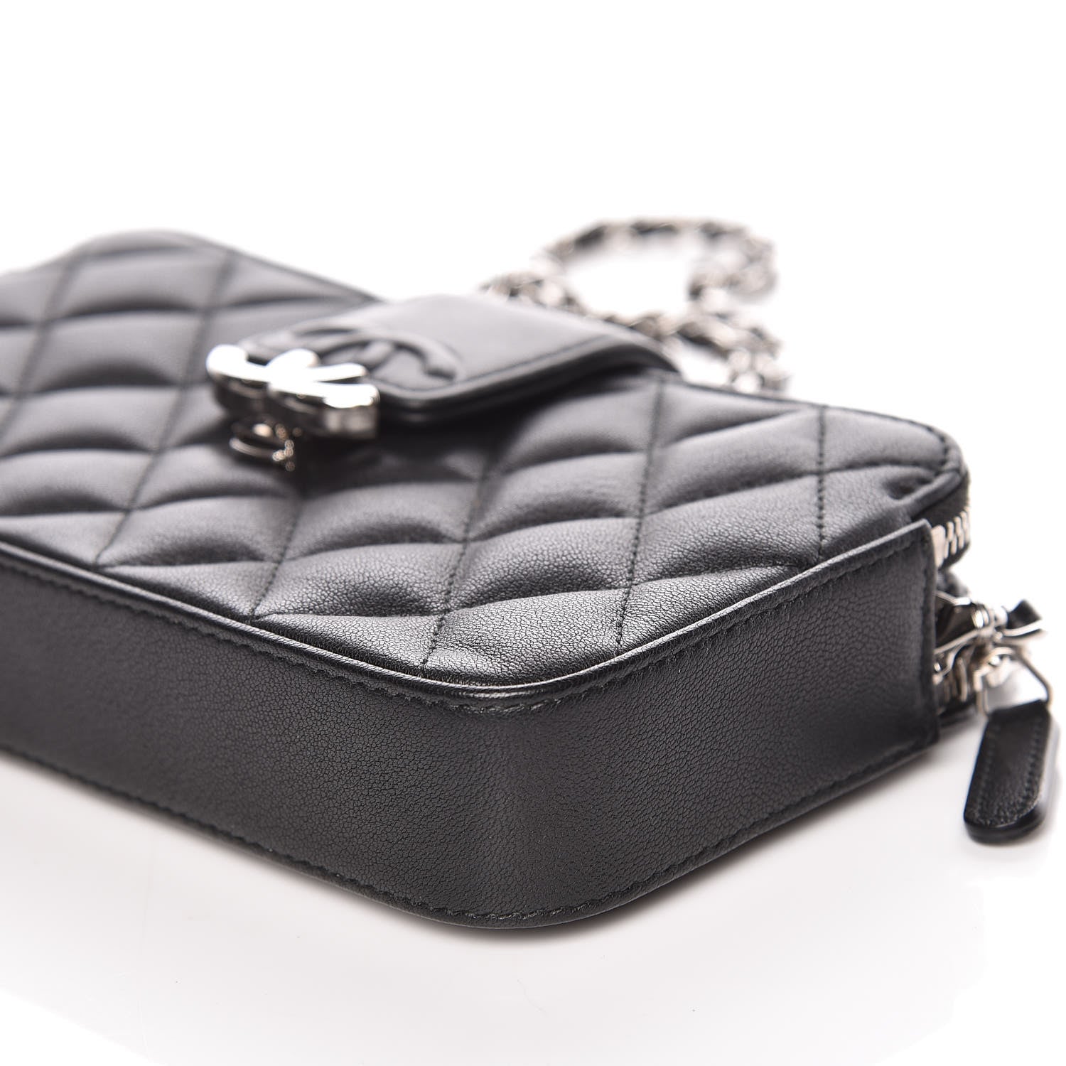 Chanel Lambskin Quilted CC Box Clutch With Chain Black 6 of 13