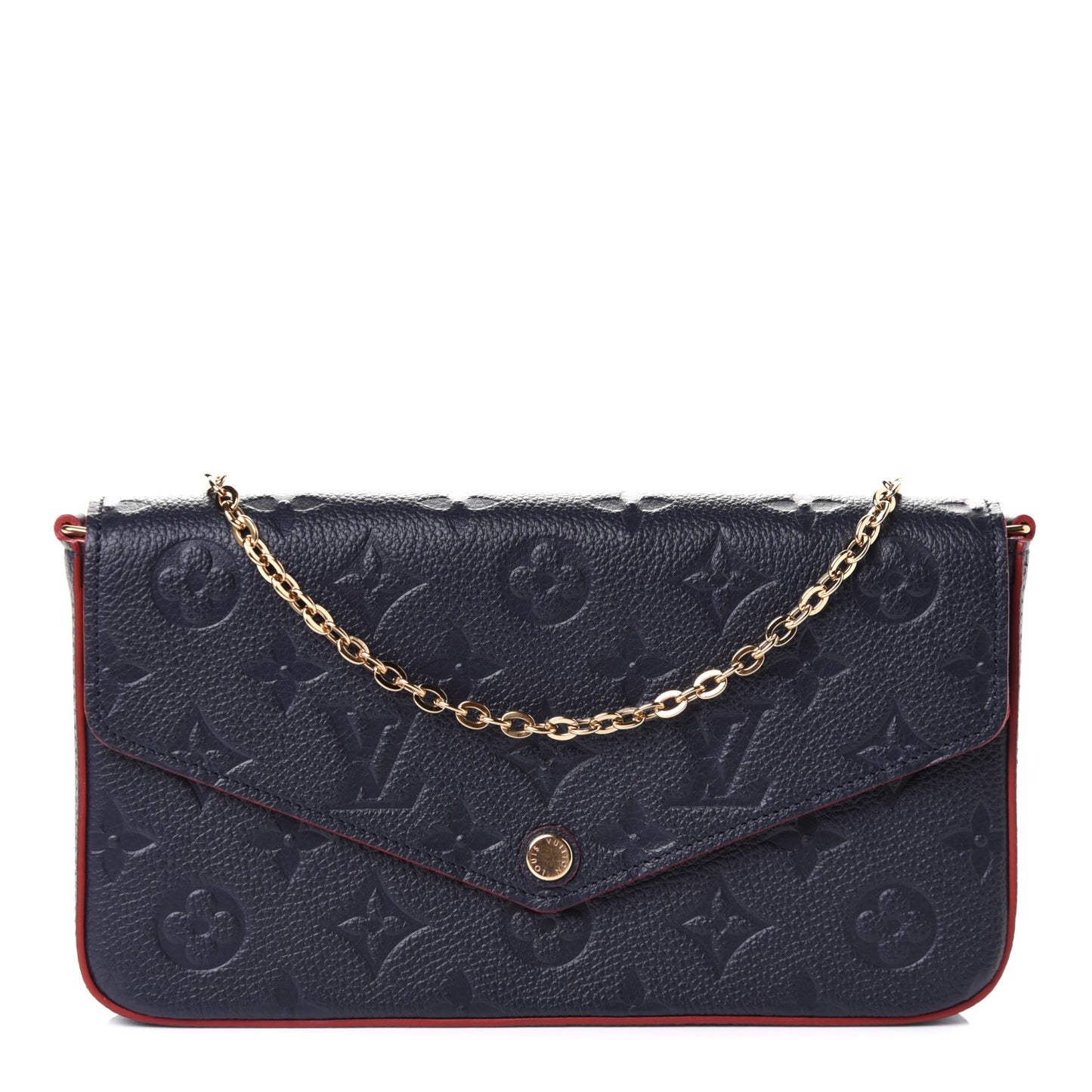 Empreinte Pochette Felicie Chain Wallet Marine Rouge