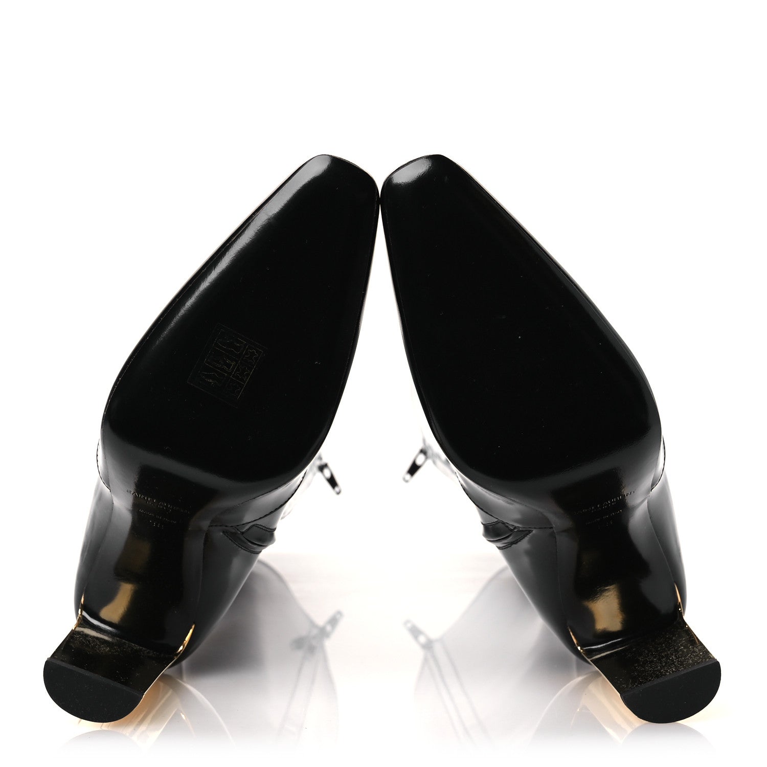 Saint Laurent Glazed Calfskin Auteuil 105mm Zip Boots 38 Black 7 of 13