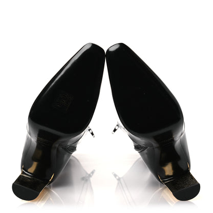 Saint Laurent Glazed Calfskin Auteuil 105mm Zip Boots 38 Black 7 of 13