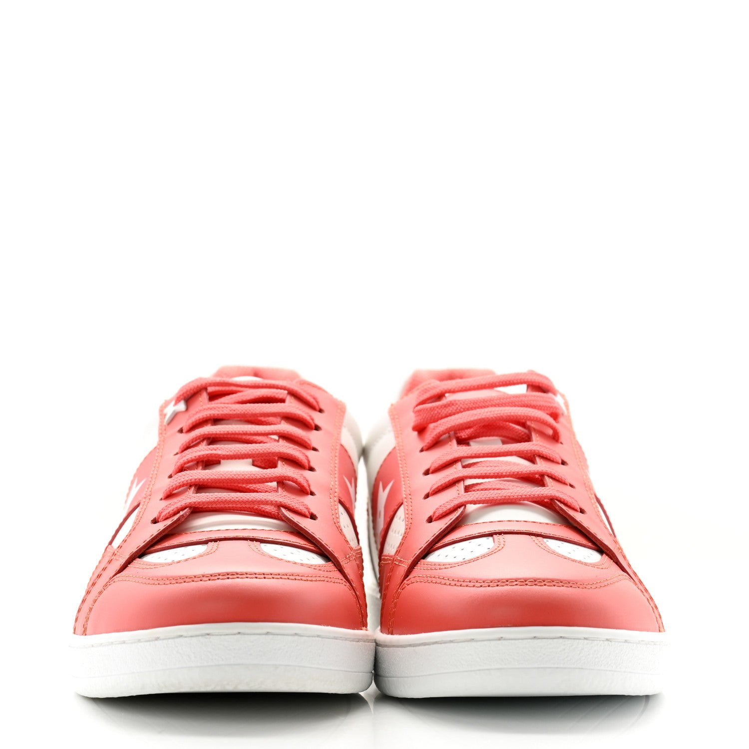 Christian Dior Calfskin Dior Star Ors Low Top Sneakers 37.5 Coral White 2 of 10