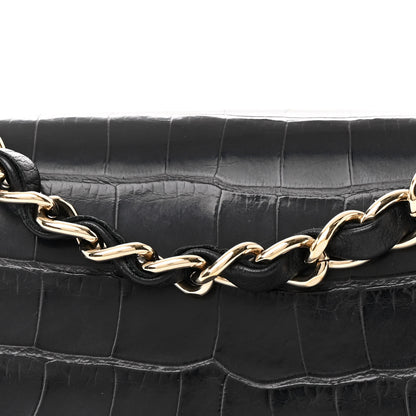 Chanel Shiny Alligator Mini Rectangular Flap Black 8 of 10
