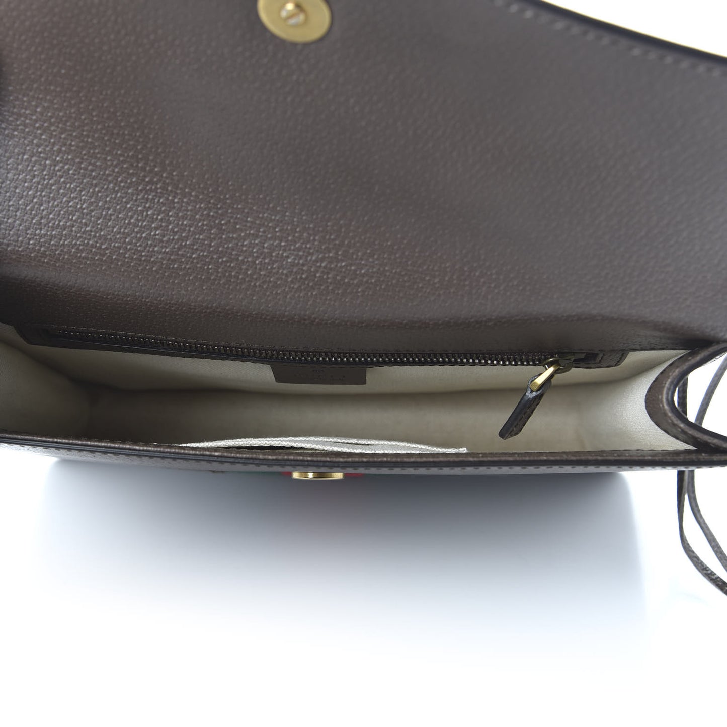 Grained Calfskin Web Animalier Shoulder Bag Brown