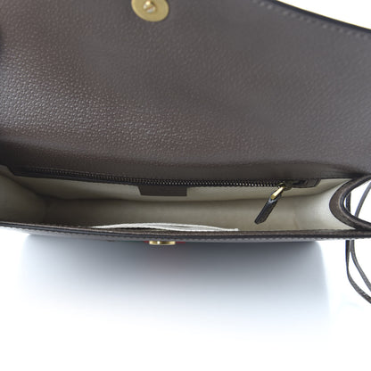Gucci Grained Calfskin Web Animalier Shoulder Bag Brown 5 of 10