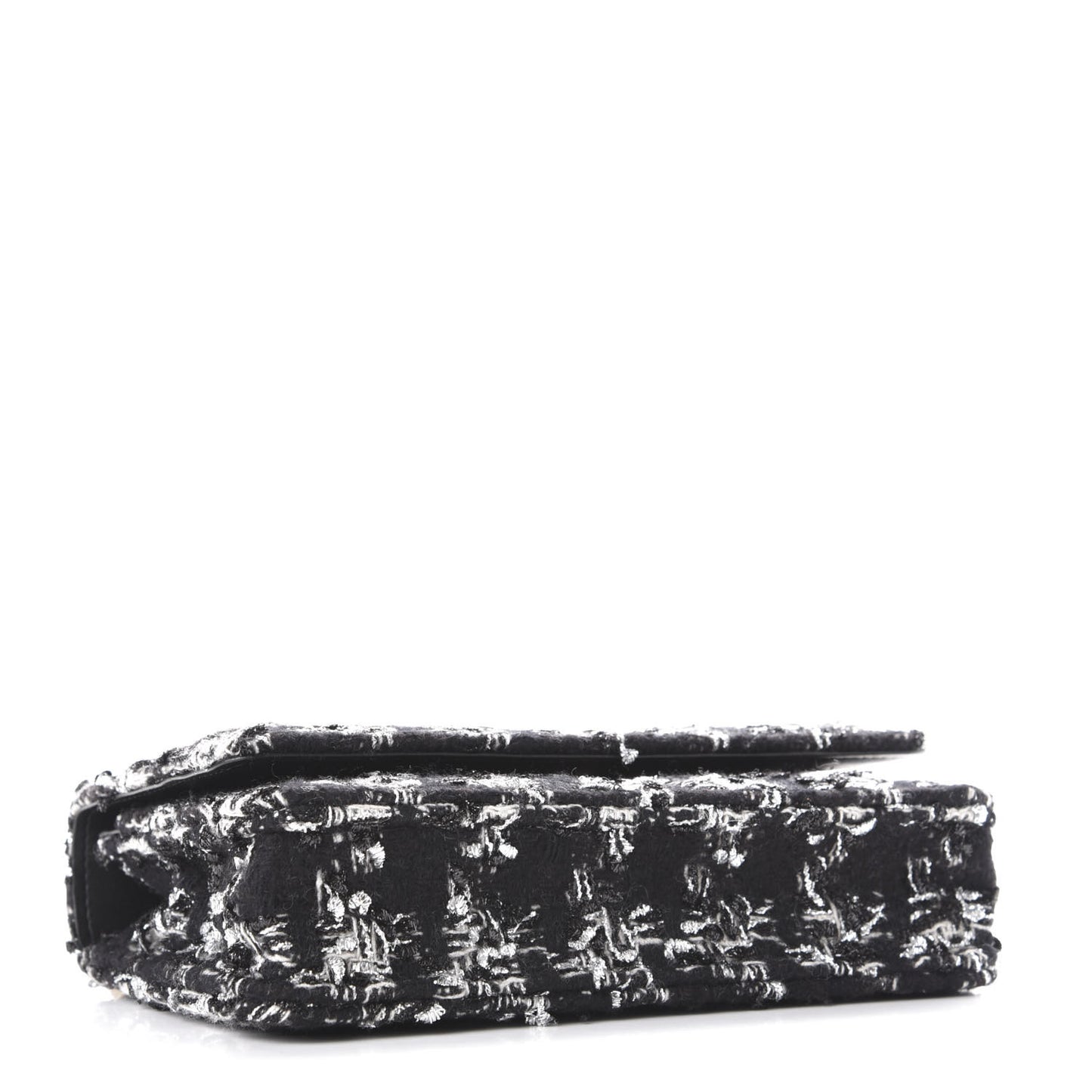 Wool Tweed Lambskin Quilted Chanel 19 Wallet On Chain WOC Black