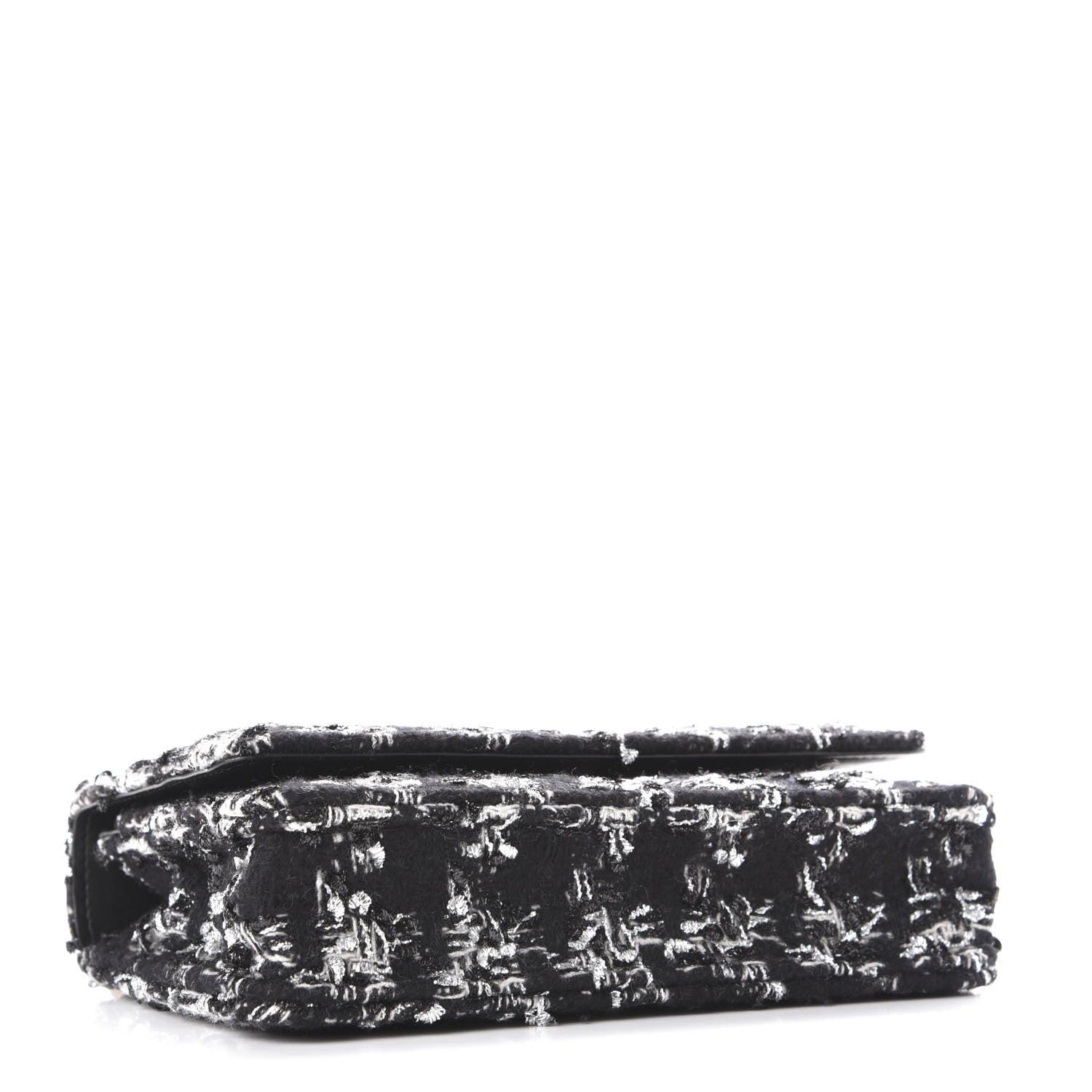 Chanel Wool Tweed Lambskin Quilted Chanel 19 Wallet On Chain WOC Black 4 of 12