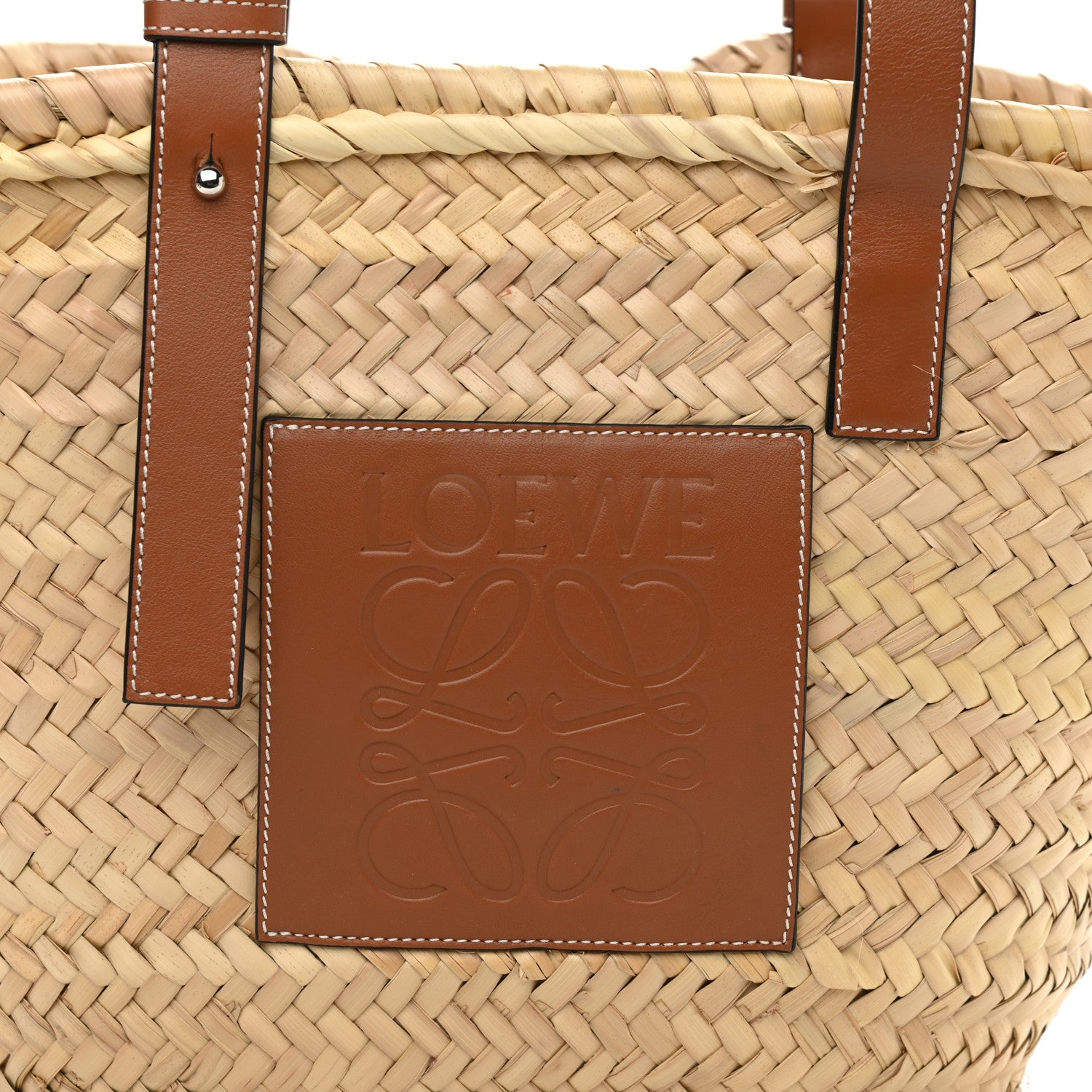 Loewe Raffia Basket Tote Bag Natural Tan 8 of 11