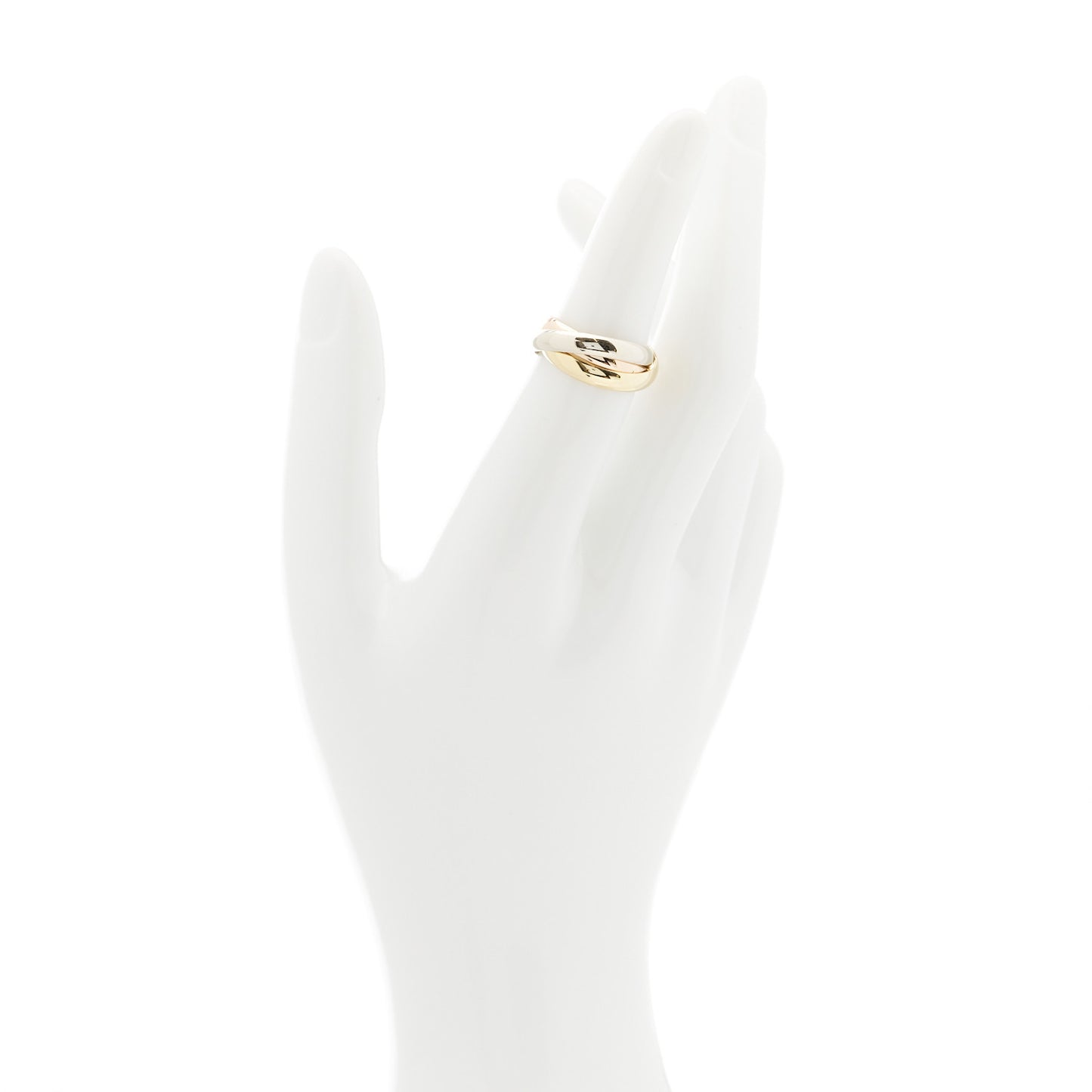 18K Pink Yellow White Gold Classic Les Must De Cartier Trinity Ring 50 5.25