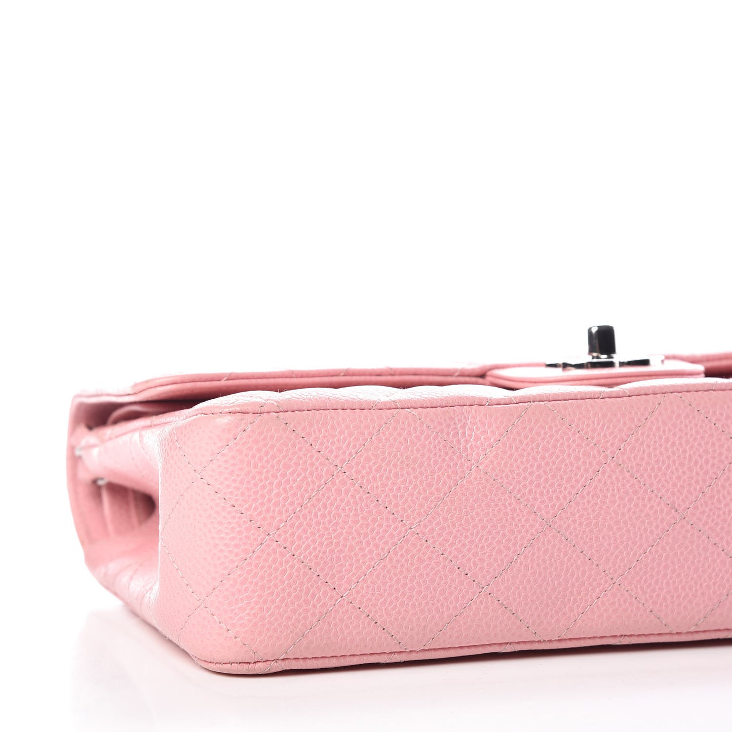 Caviar Quilted Medium Double Flap Pink