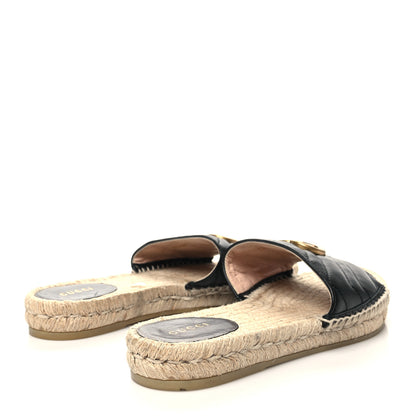 Gucci Nappa Matelasse GG Marmont Espadrille Slide Sandals 39.5 Black 4 of 9