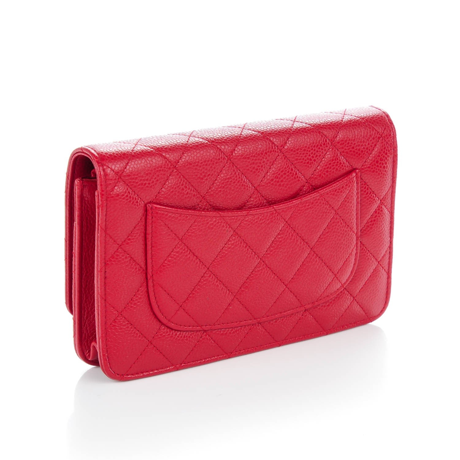 Chanel Caviar Quilted Wallet On Chain WOC Red 3 of 7