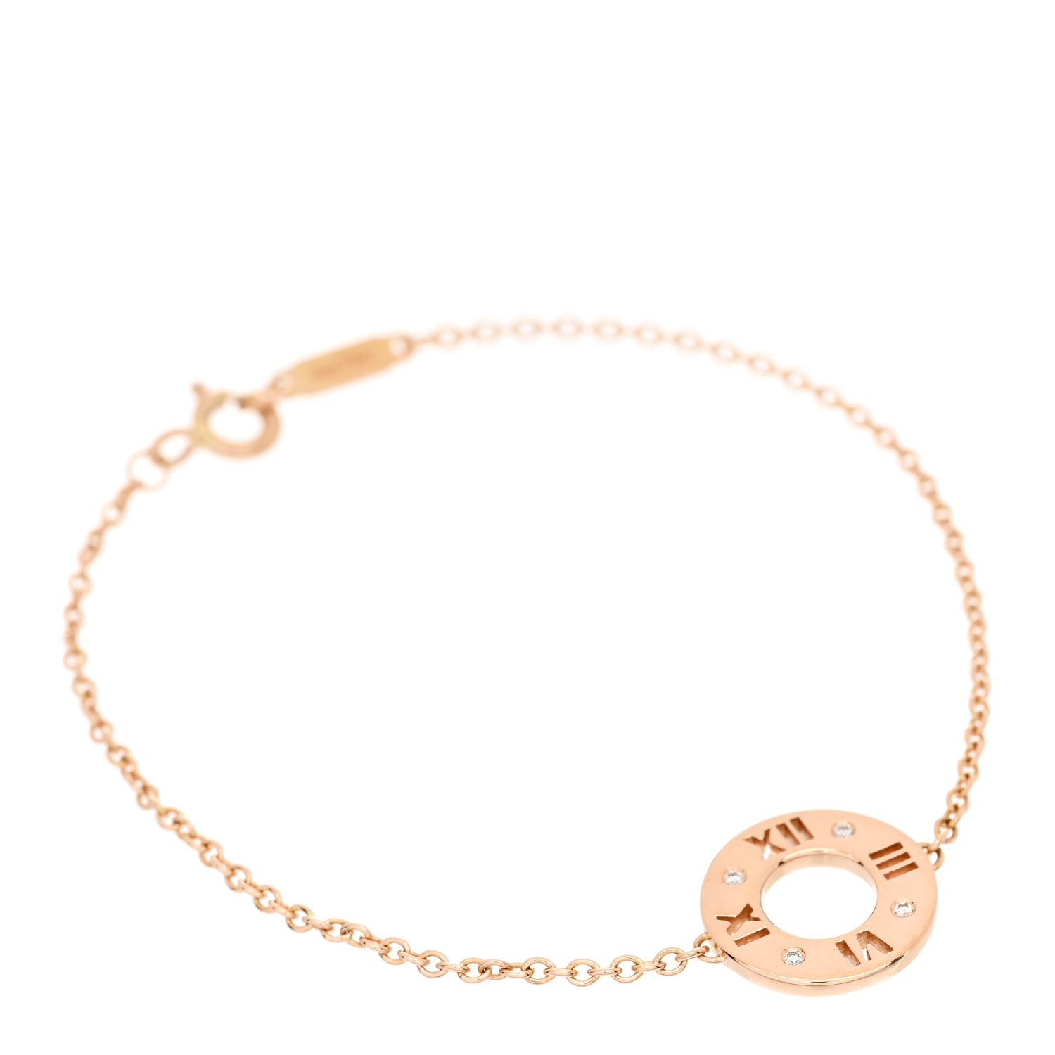 Tiffany 18K Rose Gold Diamond Atlas Pierced Bracelet 1 of 4